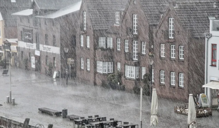 Wasserschäden durch Starkregen in Sachsen